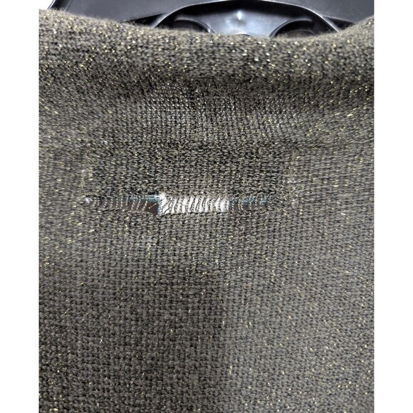 Coldwater Creek Women's 2X Knit Green Gold Sparkly Cowl Neck Top Festive Holiday - Picture 16 of 16